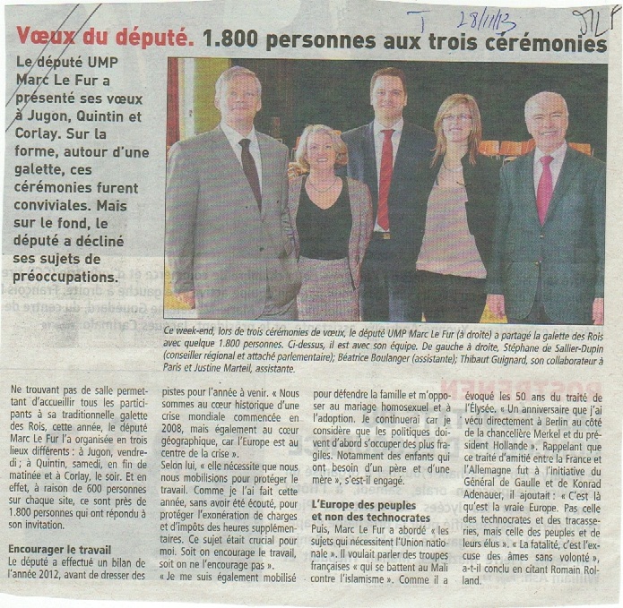 Un beau week-end de voeux et de galette avec Marc Le Fur