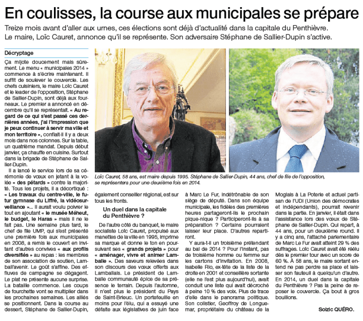 Ouest-France le 19 février 2013