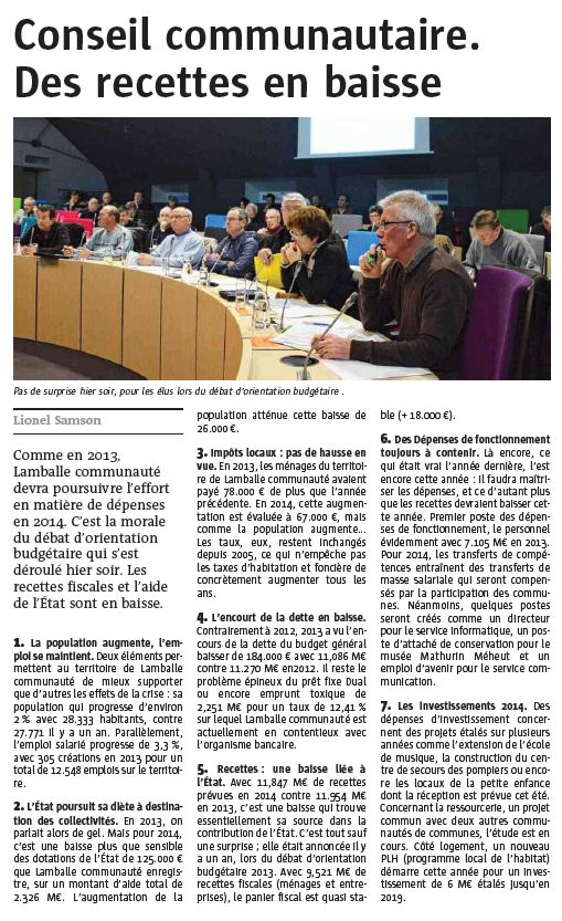 Le Télégramme - 30 janvier 2014